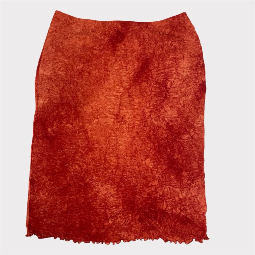Vintage 90s Hourglass Burnt Orange Midi Skirt